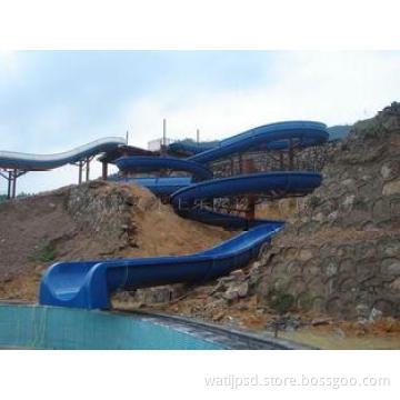Open Flume Spiral Water Slide Swimming Pool Water Slide For